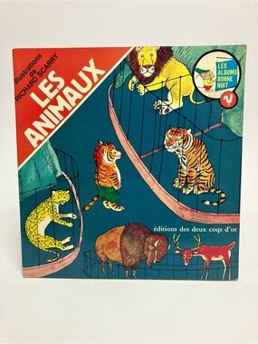 70s Vintage French Book Richard Scarry Les Animaux 1977 Deux coqs d'or 1981
